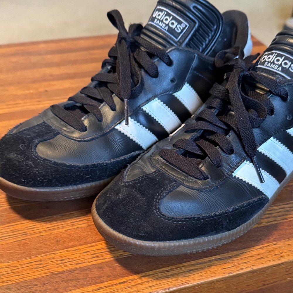 Adidas Men's Black and White Samba Sneakers